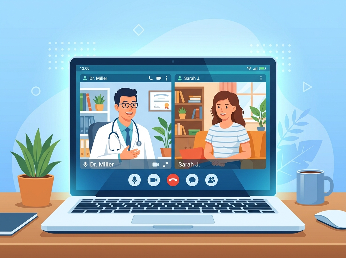 Téléconsultation vidéo entre médecin et patient